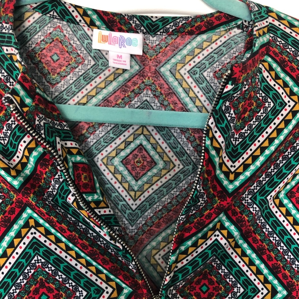 Geometric Patterned Zip Up Bomber Jacket - Picture 7 of 8